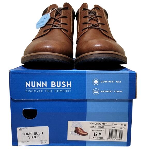 Nunn Bush Men Circuit DC Plain Toe Chukka Boots Size US 12M Cognac Brown - Picture 6 of 6